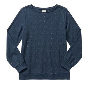 Weekends By‎ Chicos Womens M Y2K Edgy Athleisure Glam Studded Long Sleeve Top